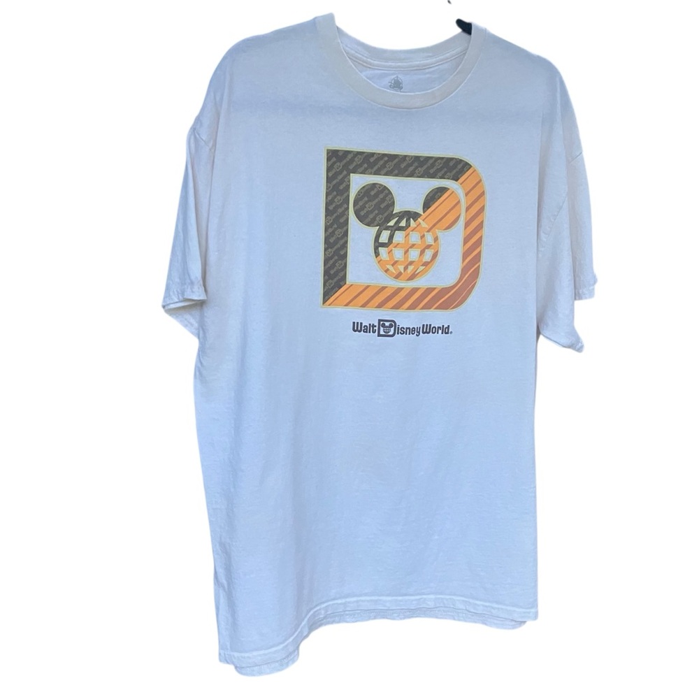 Walt Disney World Women’s White ‎ T-Shirt Mouse Ears World Globe Graphic Casual